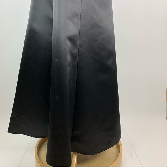 Vintage Jessica McClintock for Gunne Sax Black Satin Halter Evening Dress 3/4 - Picture 6 of 14